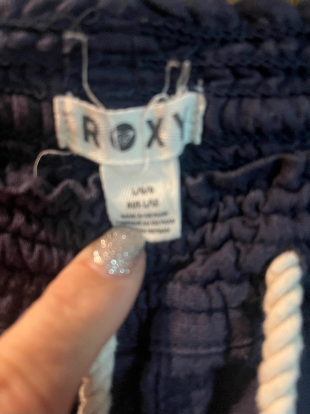 Navy Drawstring Pants - Picture 2 of 8